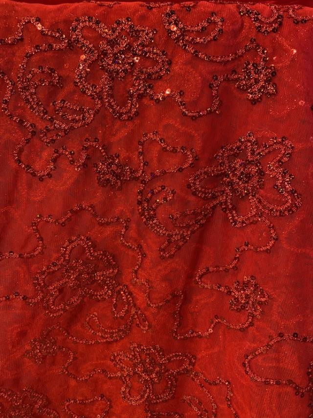 Rental store for Linen - Pascua Sheer Rojo  90x132   1405 in San Juan PR