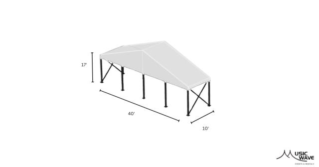 Rental store for Tent - Structural White 40 x10 in San Juan PR