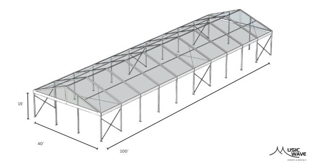 Rental store for Tent - Structural Clear 40 x100 in San Juan PR
