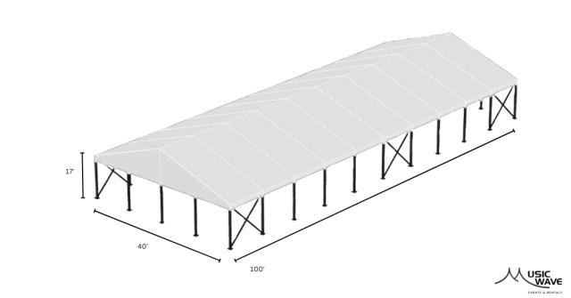 Rental store for Tent - Structural White 40 x100 in San Juan PR
