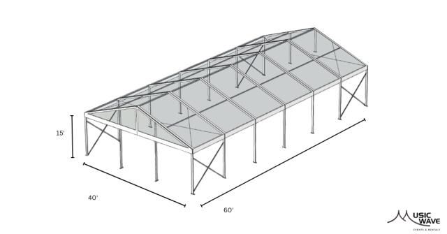 Rental store for Tent - Structural Clear 40 x60 in San Juan PR