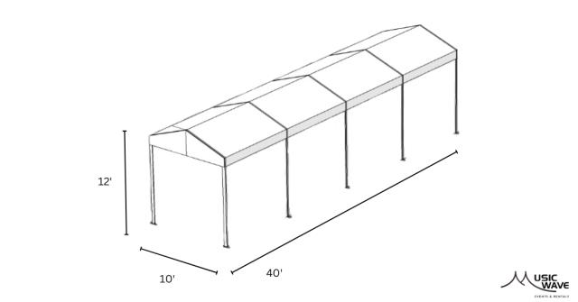 Rental store for Tent - Structural White 10’x40’ in San Juan PR
