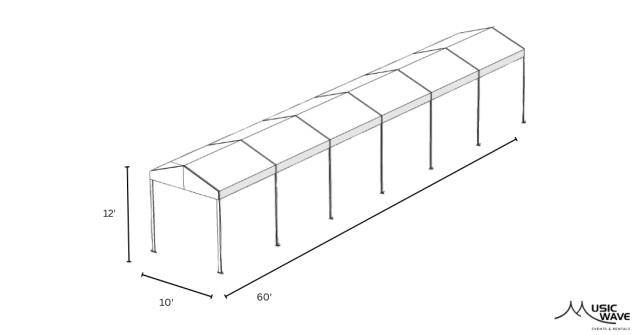 Rental store for Tent - Structural White 10’x60’ in San Juan PR