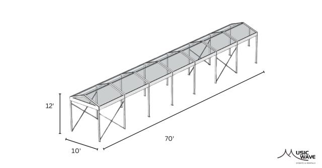 Rental store for Tent - Structural Clear 10x70 in San Juan PR
