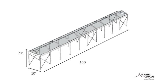 Rental store for Tent - Structural Clear 10x100 in San Juan PR