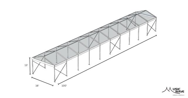 Rental store for Tent - Structural Clear 16’x100’ in San Juan PR