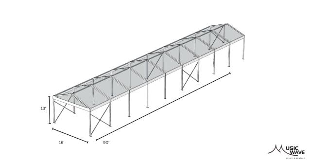 Rental store for Tent - Structural Clear 16’x90’ in San Juan PR