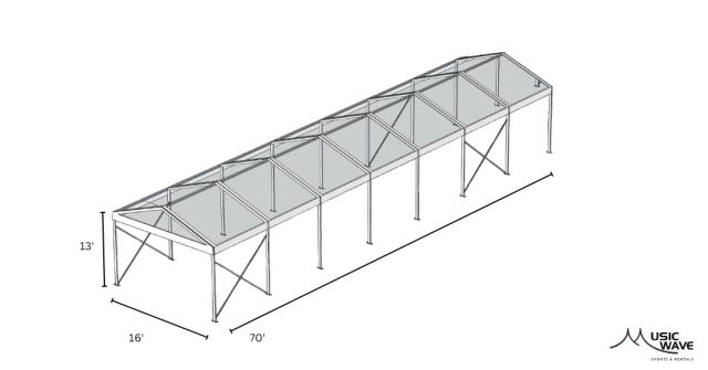 Rental store for Tent - Structural Clear 16’x70’ in San Juan PR