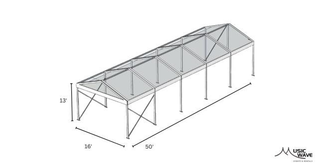 Rental store for Tent - Structural Clear 16’x50’ in San Juan PR