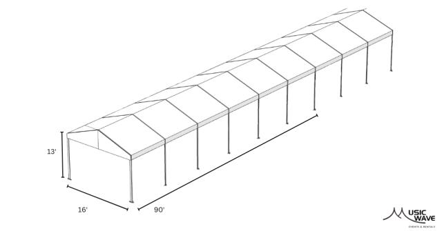 Rental store for Tent - Structural White 16’x90’ in San Juan PR