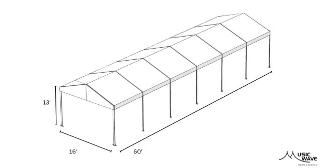 Rental store for Tent – Structural White 16’x 60’ in San Juan PR