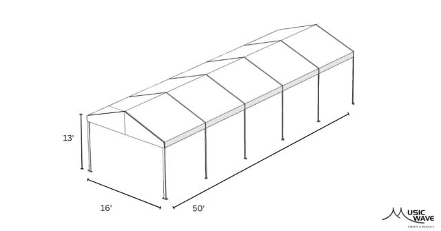 Rental store for Tent - Structural White 16’x50’ in San Juan PR