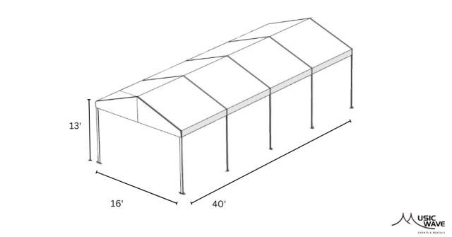 Rental store for Tent - Structural White 16’x40’ in San Juan PR