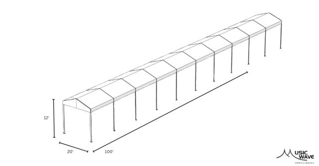 Rental store for Tent - Structural White 20’x100’ in San Juan PR