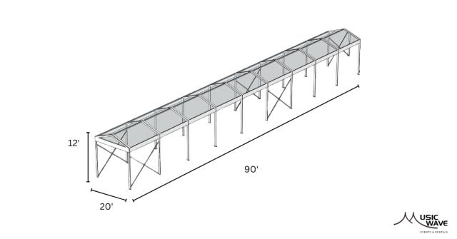 Rental store for Tent - Structural Clear 20’x90’ in San Juan PR
