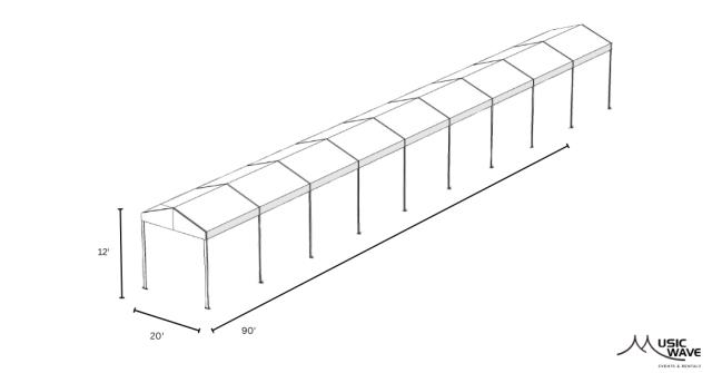 Rental store for Tent - Structural White 20’x90’ in San Juan PR