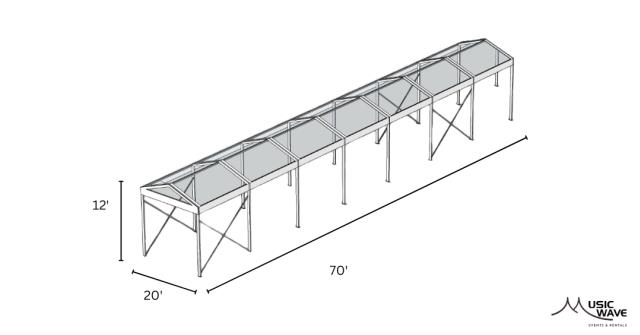 Rental store for Tent - Structural Clear 20’x70’ in San Juan PR