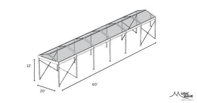 Rental store for Tent - Structural Clear 20’x60’ in San Juan PR