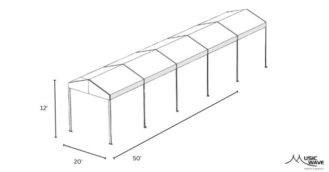 Rental store for Tent - Structural White 20’x50’ in San Juan PR