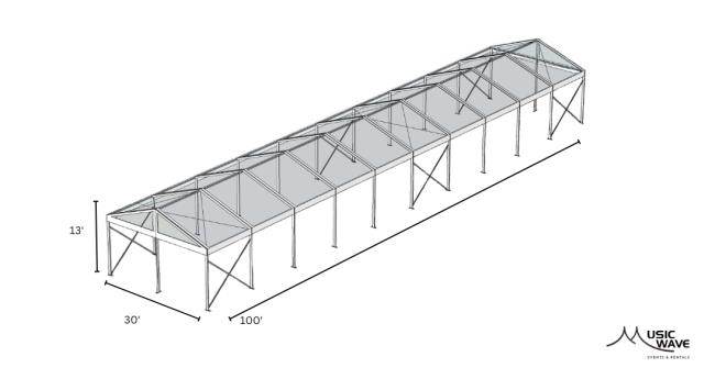 Rental store for Tent - Structural Clear 30’x100’ in San Juan PR