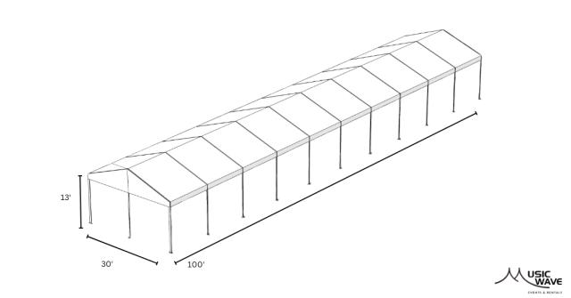 Rental store for Tent - Structural White 30’x100’ in San Juan PR