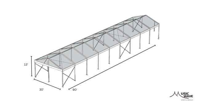 Rental store for Tent - Structural Clear 30’x90’ in San Juan PR