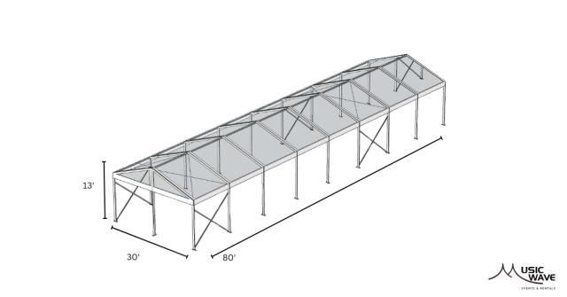 Rental store for Tent - Structural Clear 30’x80’ in San Juan PR