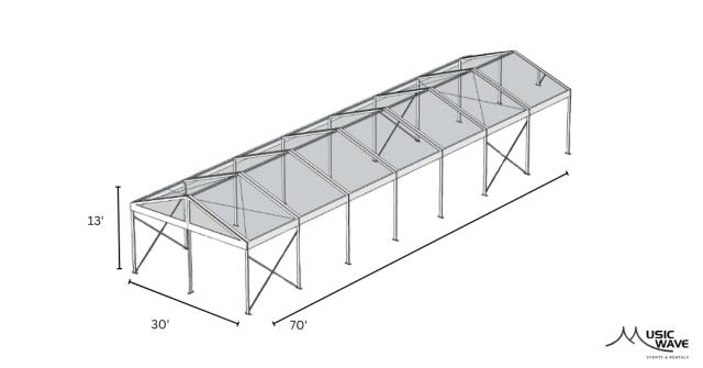 Rental store for Tent - Structural Clear 30’x70’ in San Juan PR