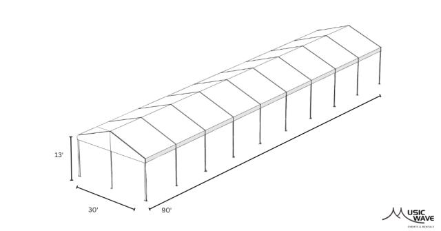 Rental store for Tent - Structural White 30’x90’ in San Juan PR