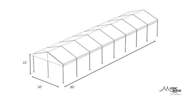 Rental store for Tent - Structural White 30’x80’ in San Juan PR