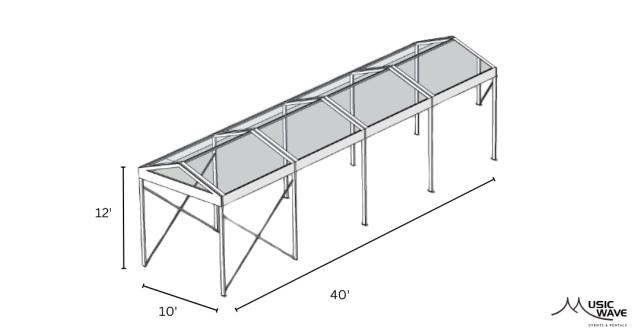 Rental store for Tent - Structural Clear 10’x40’ in San Juan PR