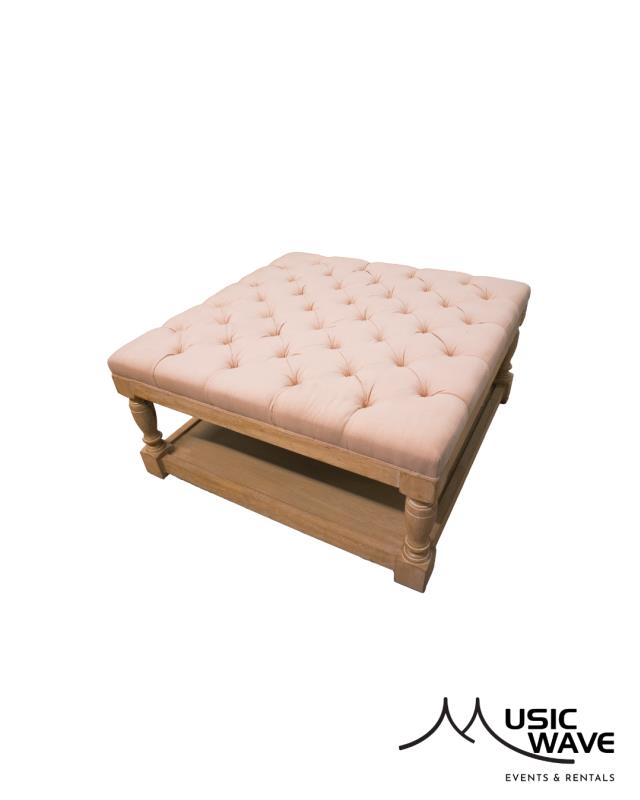 Rental store for Ottoman-Laurent Pink  Wood Bottom in San Juan PR
