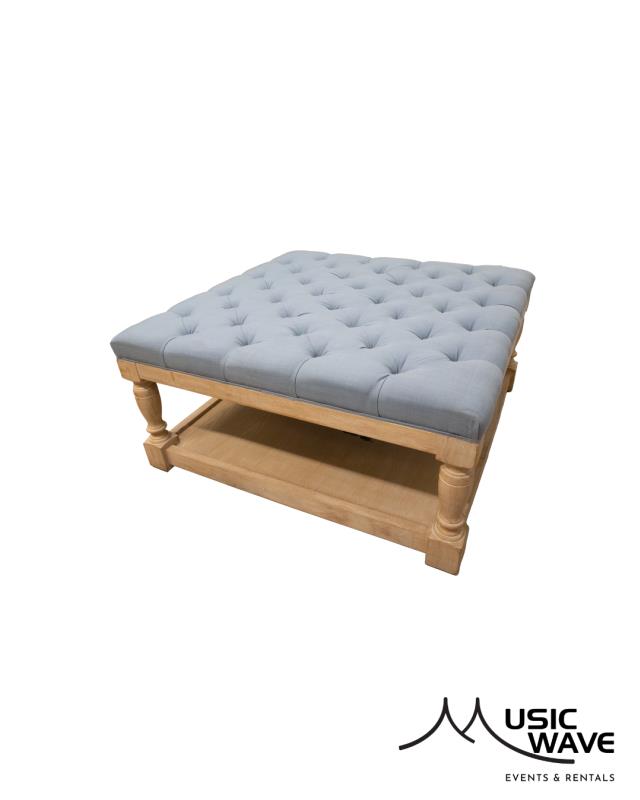 Rental store for Ottoman-Laurent Blue  Wood Bottom in San Juan PR
