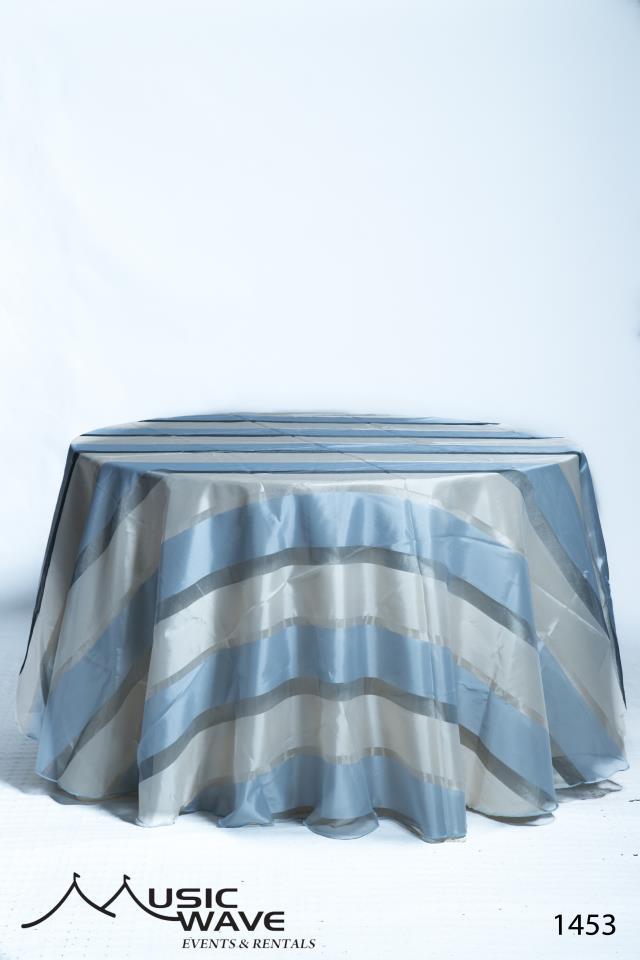 Rental store for Tope Lista Sheer Azul Crema 1453 90x156 in San Juan PR