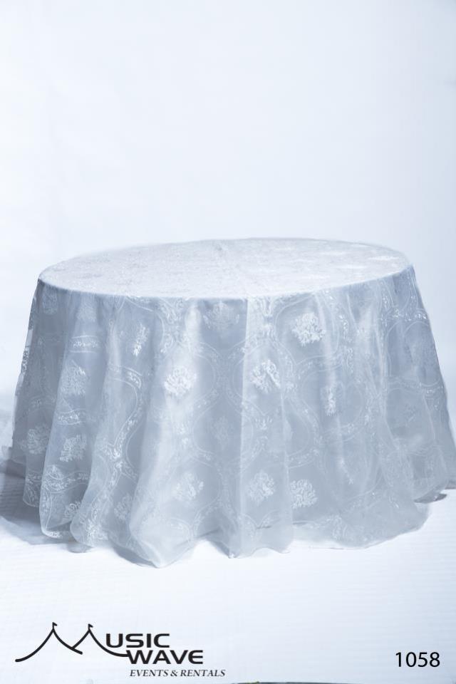 Rental store for Mantel Damasko Sheer Blan  1058 120x132 in San Juan PR